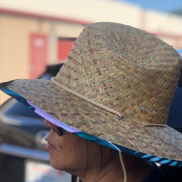 24/7 Life NWT’s Women's Tropical Print Straw Beach Hat Size One (new with Tags) - Picture 7 of 14